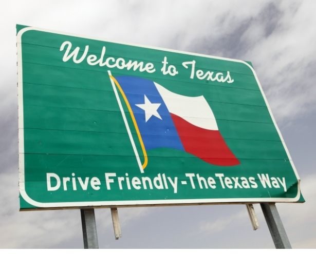 Welcome to Texas highway sign.