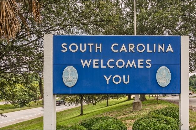 South Carolina welcome sign