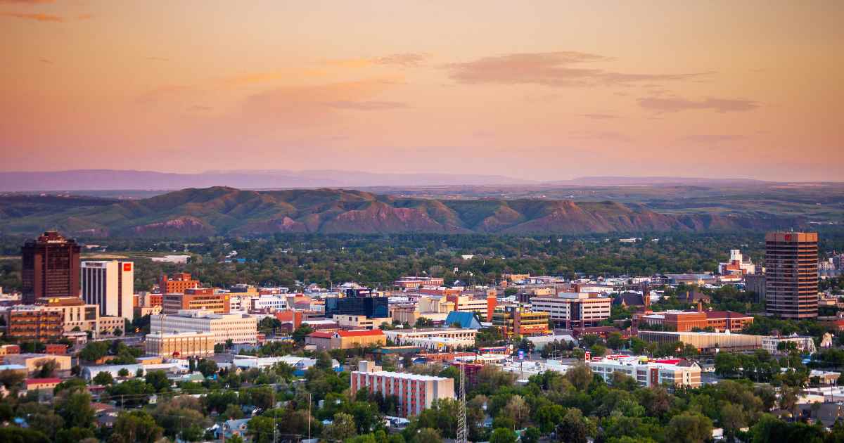 Billings Montana at sunset