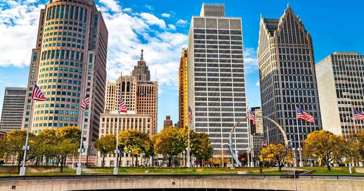 Hart Plaza in Downtown Detroit Michigan