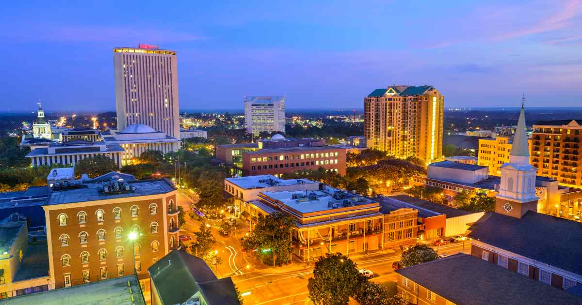 Tallahassee skyline at night