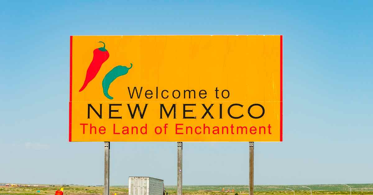 Welcome To NM sign - The Land Of Enchantment.