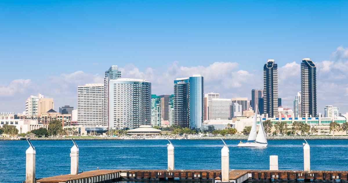 The view of San Diego from Coronado Island