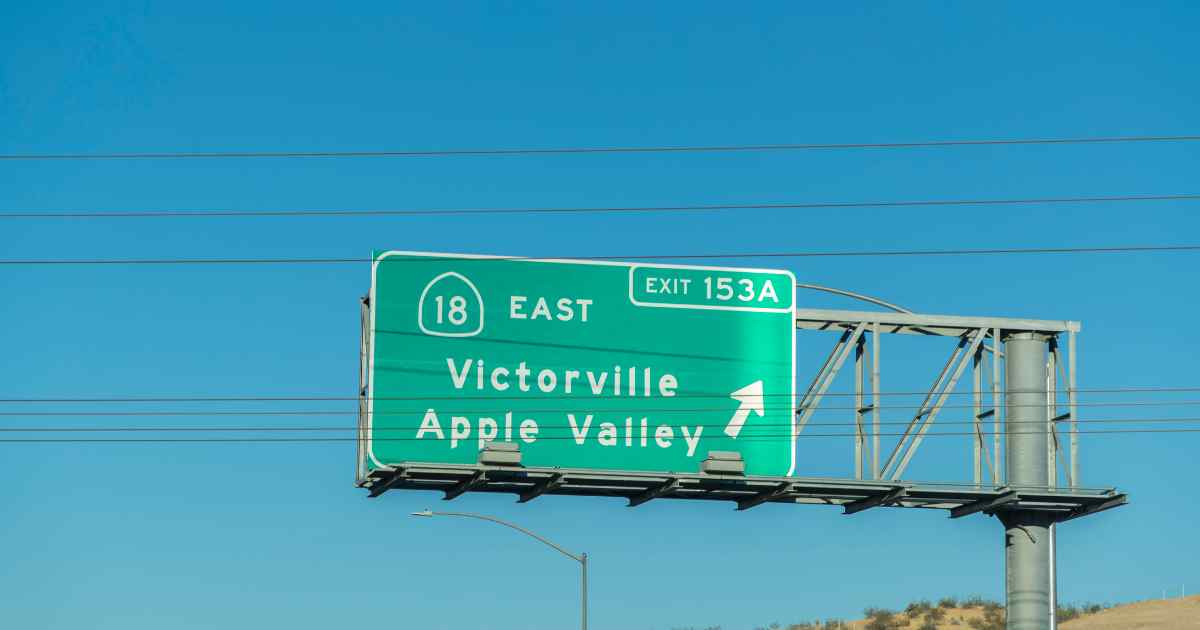 Highway 18 through Victorville and Apple Valley.