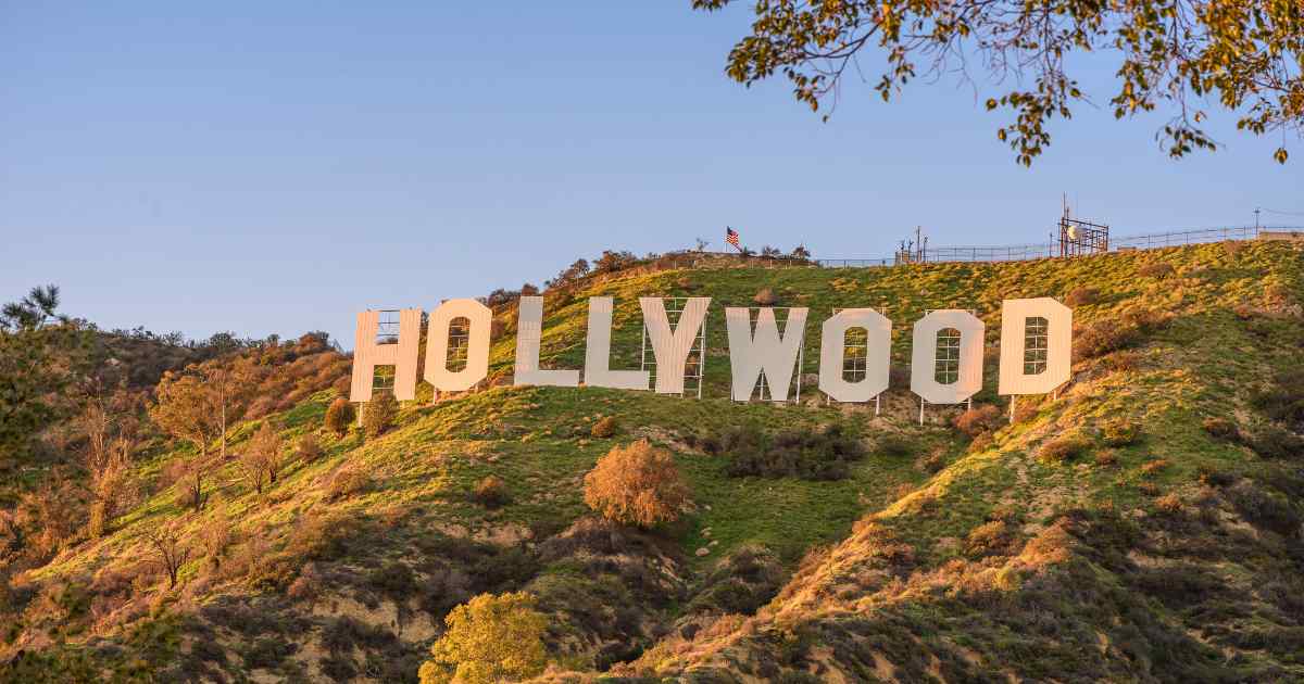 The Hollywood Sign in Griffith Park overlooking Los Angeles