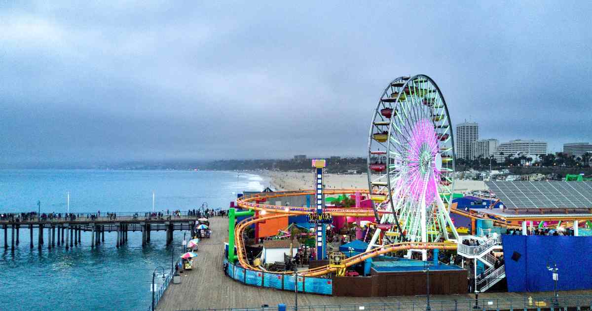 The Santa Monica Pier off Colorado Ave in Santa Monica