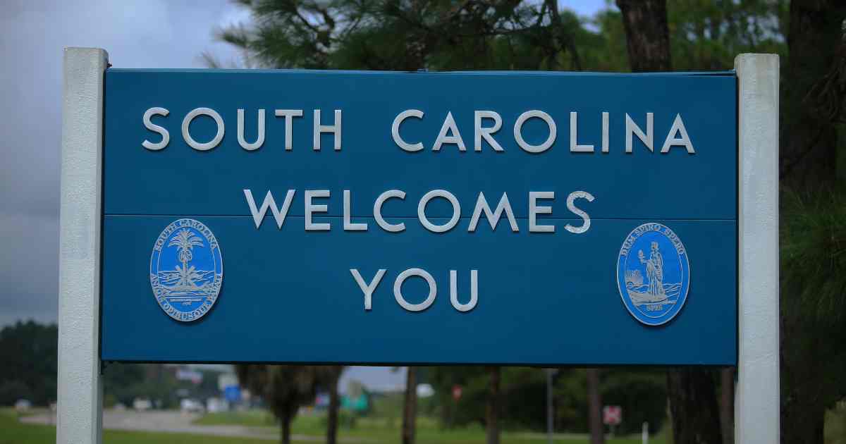 South Carolina welcome sign off Interstate 26.