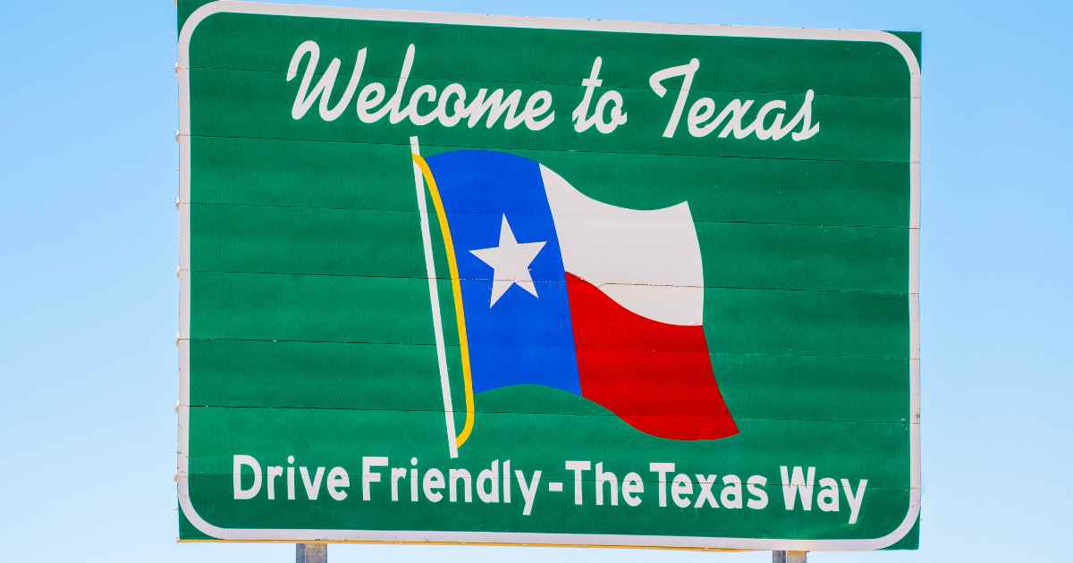 State of Texas Welcome Sign